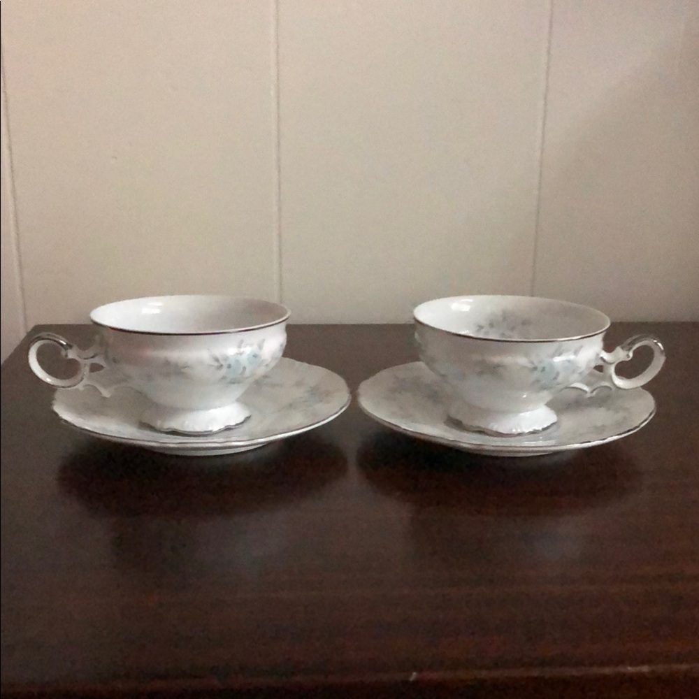 4pc MIKASA Barbizon 9289 Teacup & Saucer Set DISCONTINUED Japan Fine China
